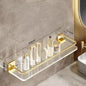 Punch-free Luxury Bathroom Shelf Shelves Wall Mounted Shampoo Cosmetic Storage Rack For Kitchen Holder Square Acrylic Organizer