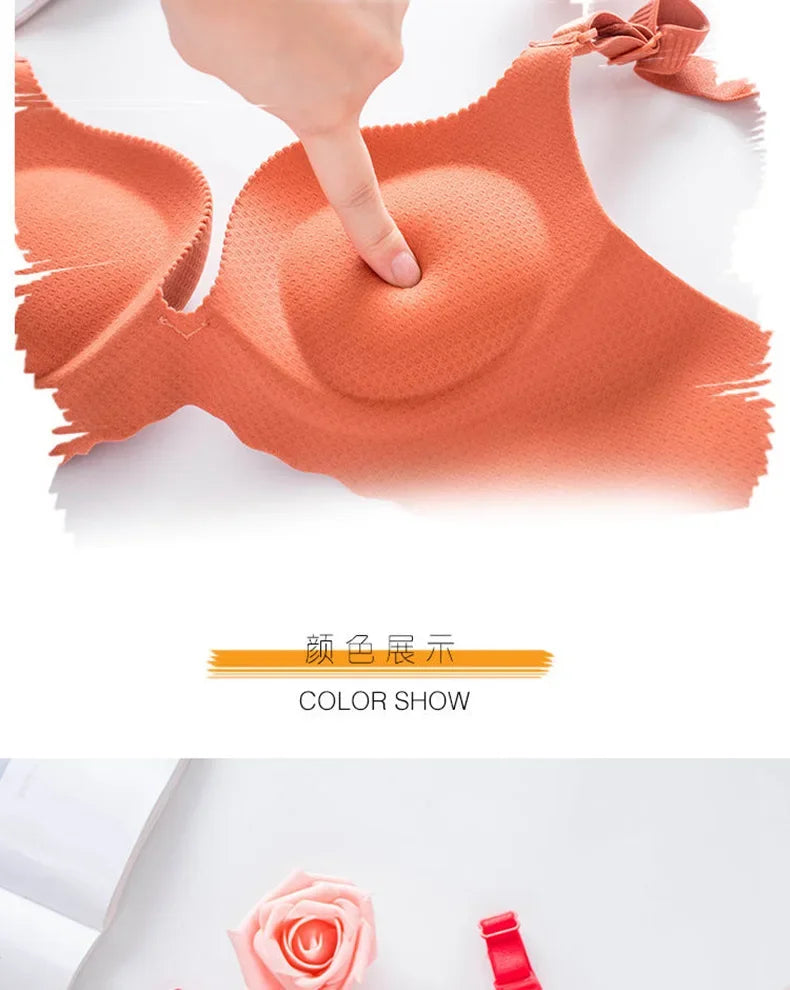 Extreme Push-Up Bra 8cm Thick Pads for Small Bust, Wireless Double Cup Lift, Soft Comfort Fabric, Adjustable Deep V Bras