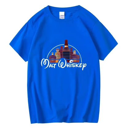 Summer Men T-shirt Cotton Blend Funny Malt Whiskey Print Summer Loose O-neck Cool T Shirt for Men Short Sleeve T-shirt Male Tee