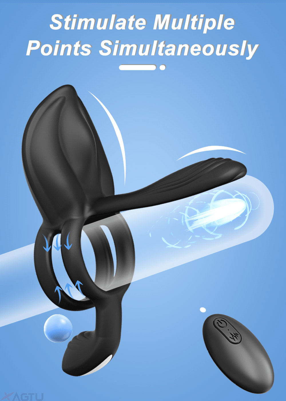 Cock Ring Vibrating for Men Ejaculation Delay Male Erectile Penis Ring G-Spot Clitoris Anal Stimulator Adult Sex Toy for Couples