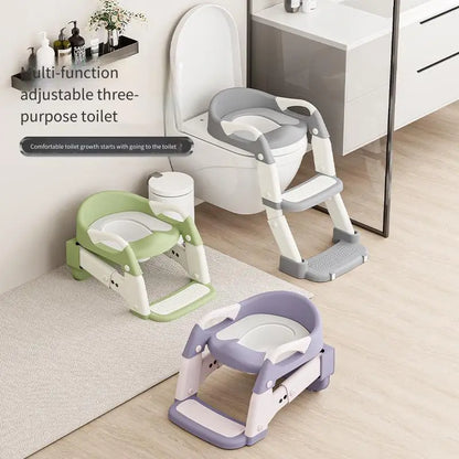 Kids Toilet Step Stool Potty Training Seat with Ladder Boys Girls Baby Toilet Seat Adjustable Step-on Stool for Adult Toilet