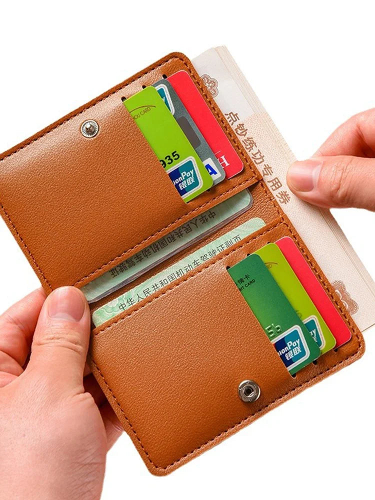 Classic Designer PU Leather Small Wallet for Men Short Simple Women's Purse Fashion Ultra Thin Credit Card Bag Coin Purse