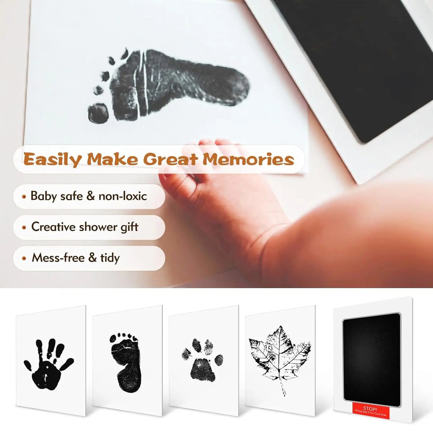 Baby Inkless Hand and Footprint Kit, Ink Pad Paw Print kit for Dogs, Dog Nose Print Kit, Dog Paw Print Kit - Baby Footprint Kit