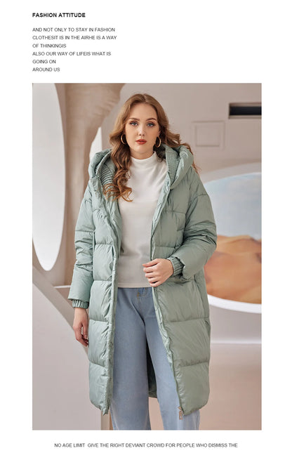 Astrid 2022 Down Jacket Women Winter Warm Long Coat Women Parkas Hooded Fashion Loose Outerwear Women's Jacket Female Clothing