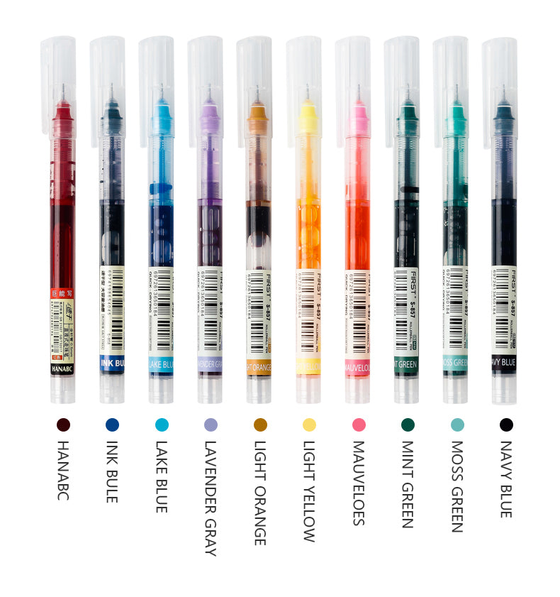 12 Color/set Student School Office Stationery Fine Nib Gel Pen Big Ink Capacity Ballpoint Pen Straight Liquid Rollerball Pen