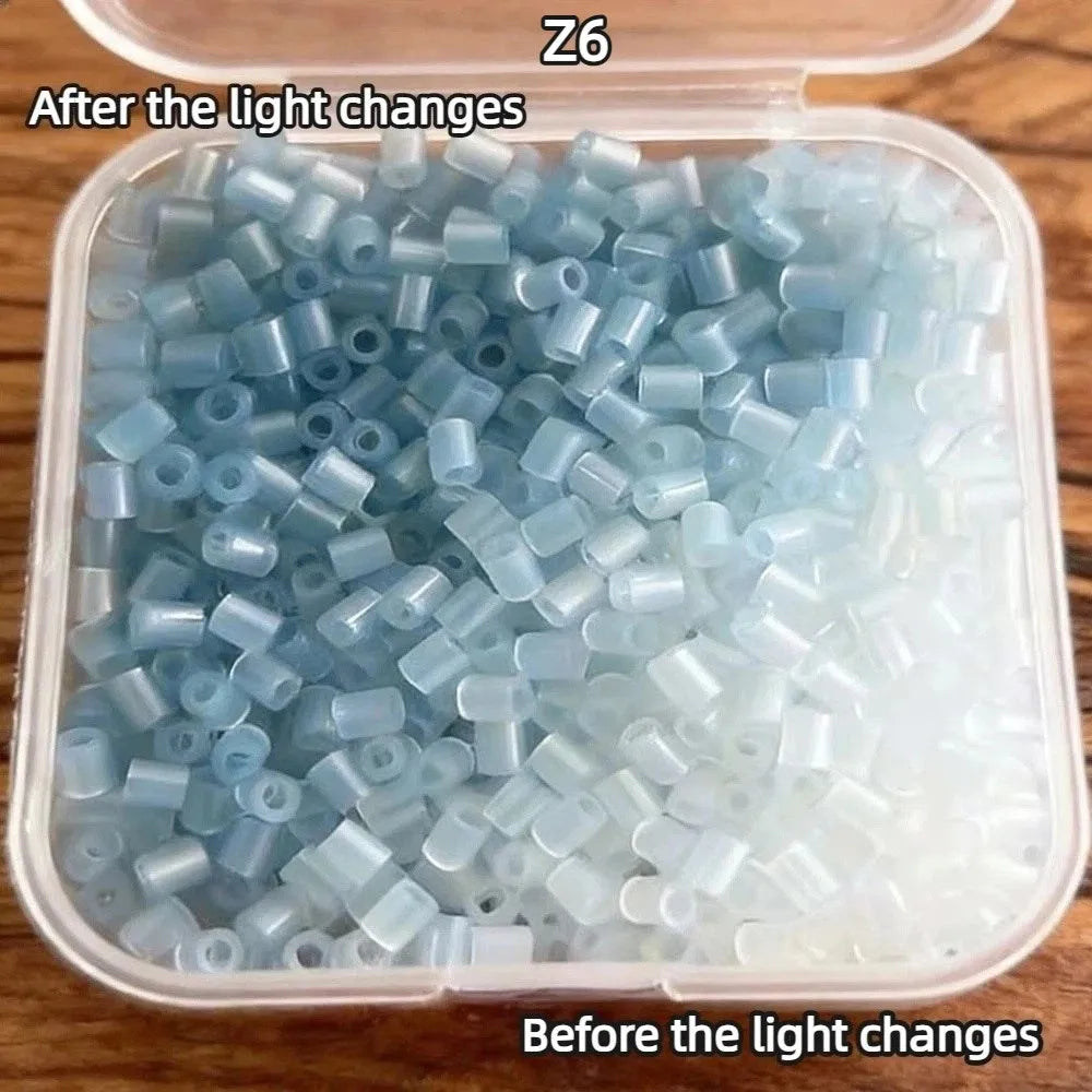 5/8 Colors Color Change Fuse Beads Kit Light Change Temperature Change Perler Beads 2.6mm DIY Craft Melting Beads Gifts