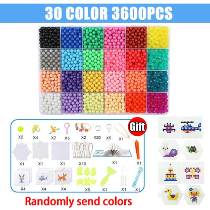 Handmade Magic Water Fuse Beads Creative Beads DIY Art Crafts Toys Magic Water Sticky Beads Sensory Toys Set with Accessories