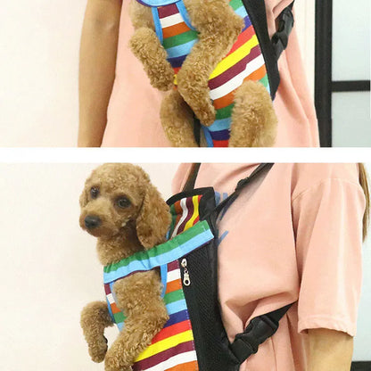Breathable Pet Dog Cat Chest Carrier Backpack Hands-free Outdoor Travel Bag for Small Pets