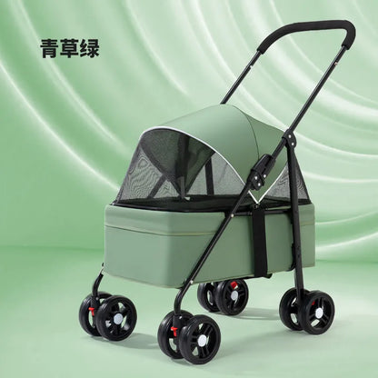 2026 New Lightweight Foldable Pet Stroller Teddy Cat Dog Handcart Outdoor Travel Cart for Small Pets