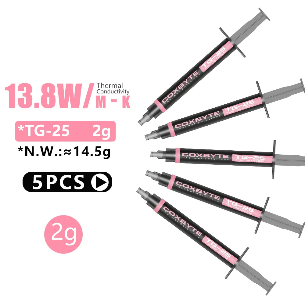 Coxbyte TG-25 Thermal Paste Processor 2g 13.8W/M-k For CPU GPU PS4 MCU HeatSink Cooling Cooler Thermal Compound Silicone Grease