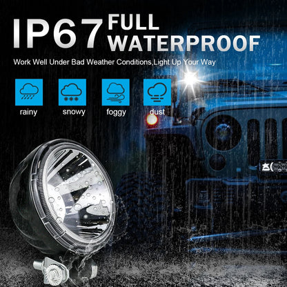 Lupuauto 3inch Led Work Light Offroad Round Spotlights Light 12V 24V 4x4 Offroad Fog Lights For Motorcycle Car ATV Race Dirt