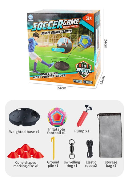 Football Rebound Training Set Kids Sports Toys Outdoor Exercise Parent-child Interaction Soccer Ball Bouncing Rebounding Rope Ship from Germany Fast Delivery