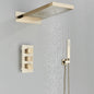SHBSHAIMY Thermostatic Shower Faucets Bathroom Black Waterfall Shower Set Chrome Wall Mounted Three Ways Hot And Cold Mixer Tap