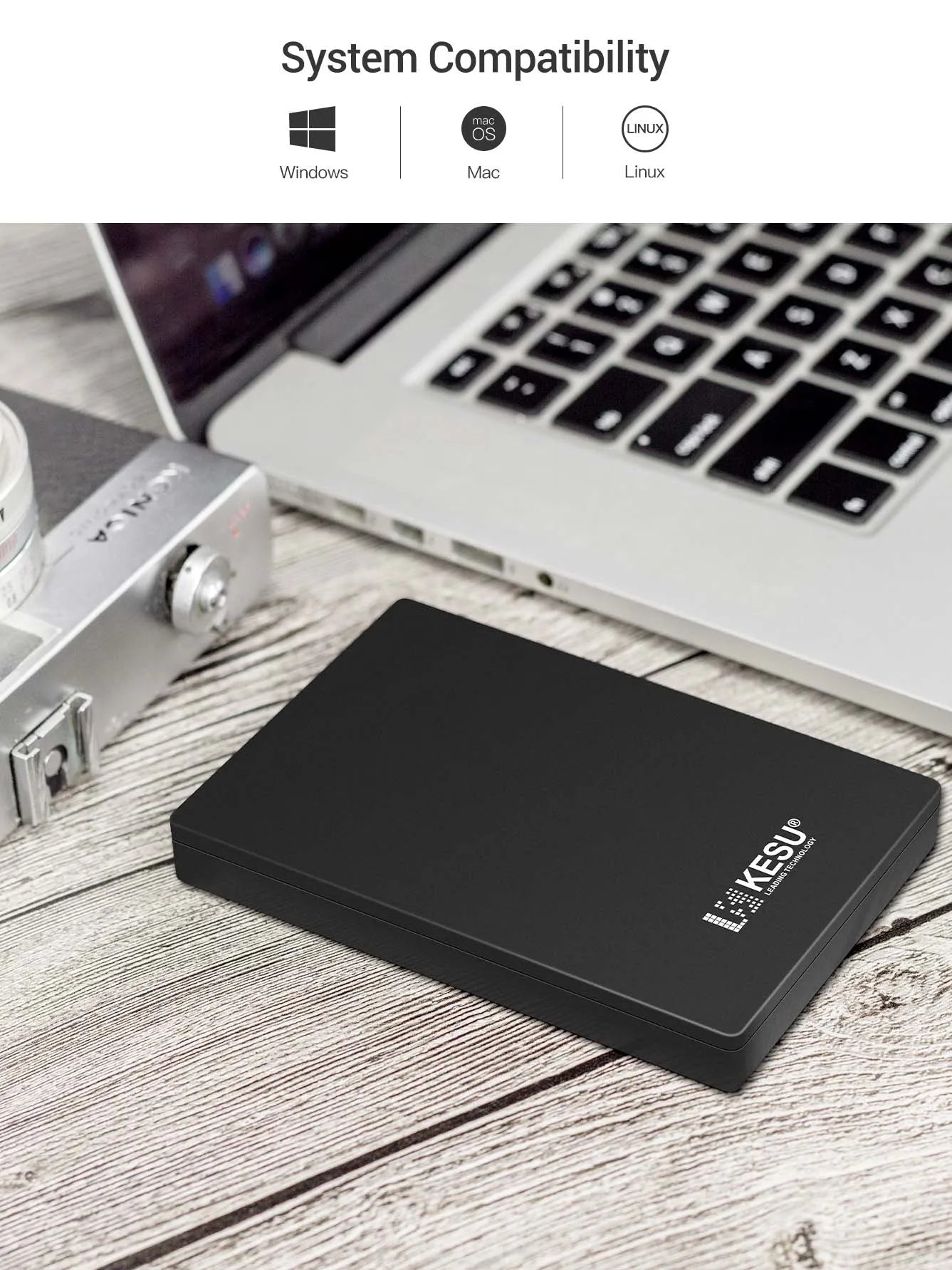 KESU HDD 2.5" Portable External Hard Drive 2TB/1TB/500GB/750GB USB3.0 Disk Memory for PC Tablets PS4 Notebook Desktop Computer