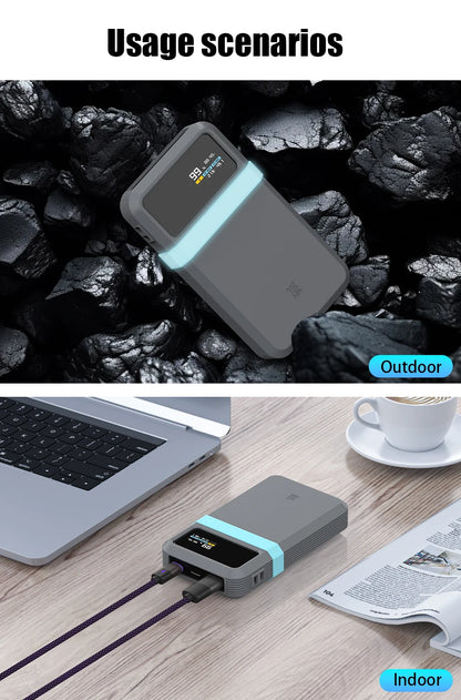 SIKAI Silicone Case For CUKTECH No.15 AIR 100W Portable Power Bank 15000mAh Travel Design with Data Cable Storage