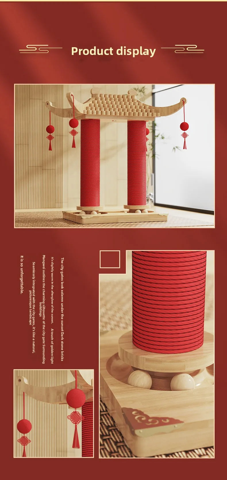 for Grab Column Cat Tree Tower Climbing Frame Scratching Board Integrated Elevated Thickened Scratching Posts Durable