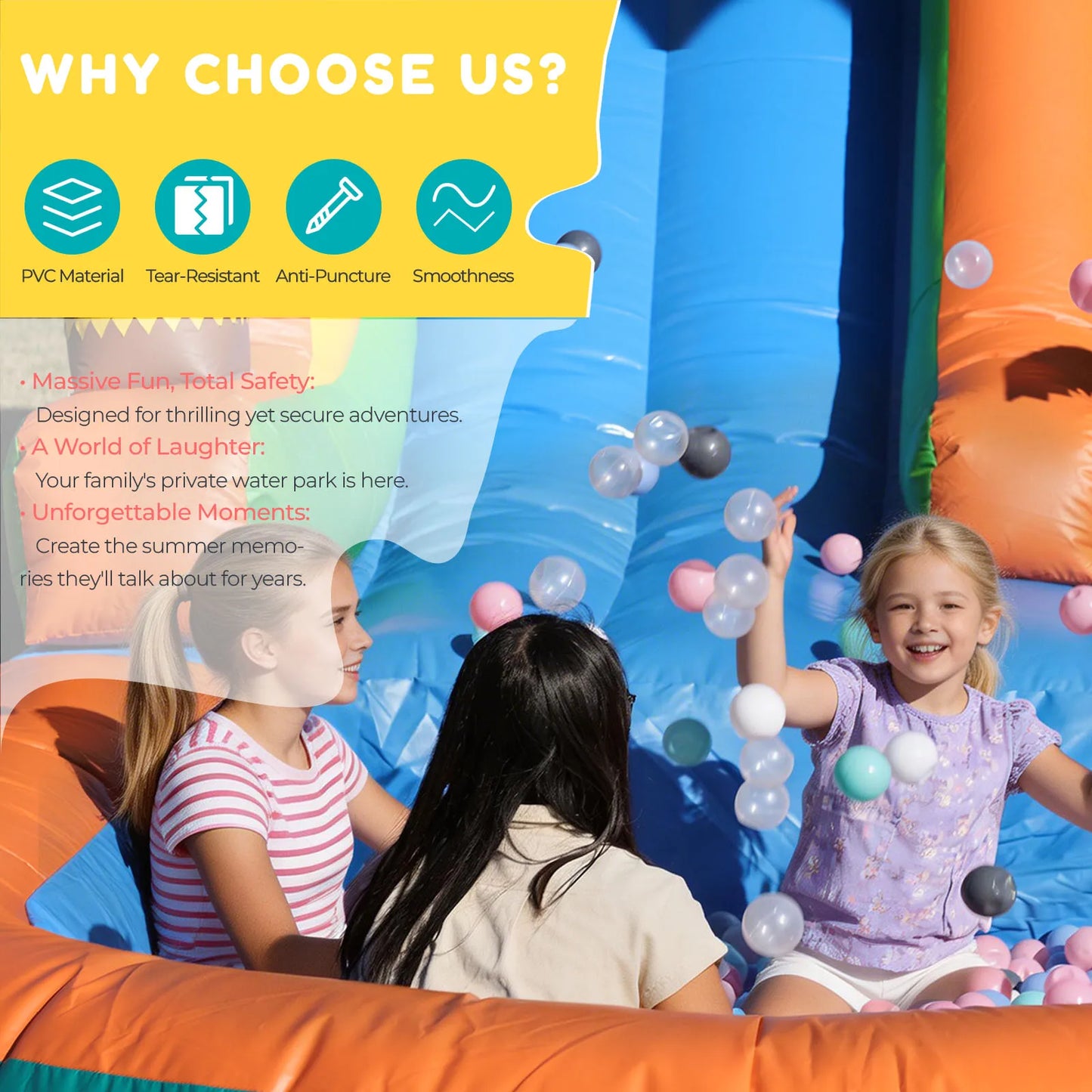 Hot sell 6.4M 100% PVC Commercial Inflatable Bounce House Water Slide With 950W Blower for Kids and Adults Children's Playground