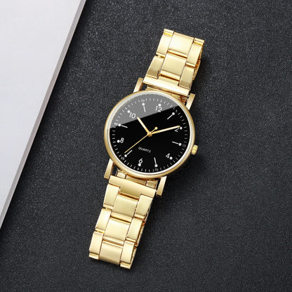 4PCS/Set Fashion Arabic Dial Women Watches Ladies Quartz Wristwatch Rhinestone Bracelets Set Reloj Mujer（Without Box）