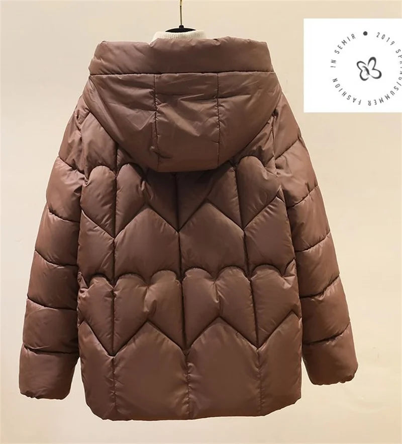 2025 New Style Korean Fashion Winter Jacket Short Down Bread Service Woman Snow Wear Puffer Coats Loose Warm Parkas Hooded Outwe