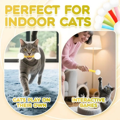 New Soft Q Tip Cat Self-Play Giant Swabs Shape Cotton Swab Shape Cat Durable Bite-Resistant Interactive Cat Indoor Cats