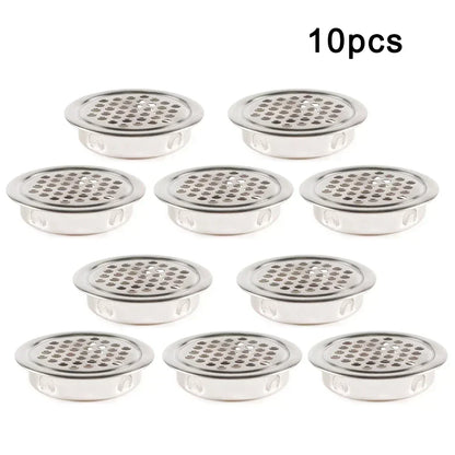 10 Pcs Cabinet Air Vent Grill Cover Metal Cupboard Round Ducting Ventilation 19-53mm For Home Decoration Hardware Accessories