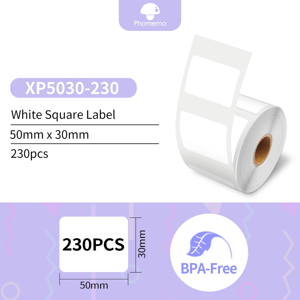 Phomemo Self-Adhesive Labels Paper for Phomemo M110/M200 Self-adhesive Label Printer Waterproof Tag Jewelry Tag Thermal Sticker