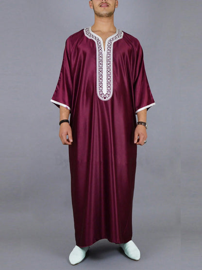 White Muslim Short Sleeve Embroidery Kaftan 2025 New Islamic Garment Elegant Female Summer Clothing