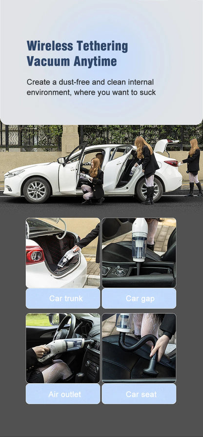 Vacuum Cleaner Portable Wireless Hand Held Cleaner Powerful Cleaning Machine Car Home Appliance for Dust Pet Hair