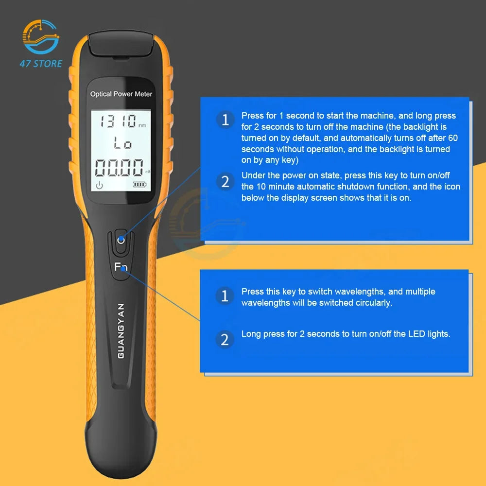 G11 Optical Power Meter High Precision Rechargeable Battery Fiber Optic Power Meter 5G FTTH OPM Tester