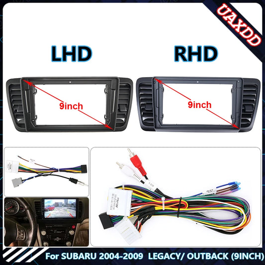 For SUBARU 2004-2009 LEGACY OUTBACK 9INCH Car Radio Android DVD Stereo Audio Screen Multimedia Video Player Cables Harness Frame