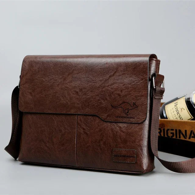Business Shoulder Bag For IPAD PU Leather Business Handbag Men Messenger Bag Large Side Sling Bag Fashion Man Crossbody Bag