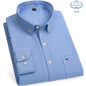 100% Pure Cotton Oxford Shirts for Men Long Sleeve  Plaid Shirt Striped Male BusinessTartan  Red Shirt Mans Designer Clothes