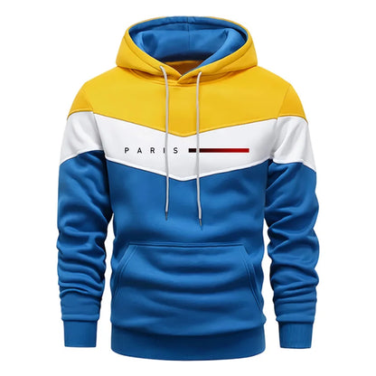 Paris Fashion Men's Hoodies Set Daily Casual Sports Hooded Sweatshirt and Jogger Pants Male Urban Trend Warm Pullover Tracksuit