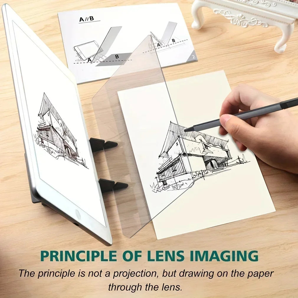 1pc Optical Drawing Projector Board Adjustable Brightness Tracing Sketching Painting for Artists Students Home Studio Classroom