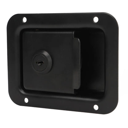 RV Toolbox Flush  Rugged Stylish  Reliable Trailer Paddle Door  Black  High Hardness for Campers