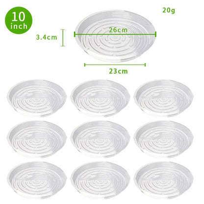 10/24pcs 6/8/10/12 Inch Clear Plastic Plant Saucers Flower Pot Drip Trays Gardening Maintenance Supplies