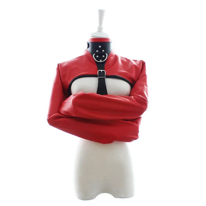 PU Leather Straitjacket BDSM Adult Games Straight Jacket Adjustable  Harness Body Bondage Sex Toy for Women and Men