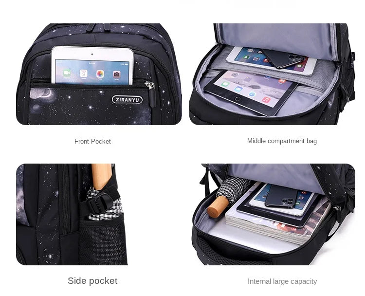 School Bag Kids Rolling Backpack for Boy Wheeled Backpack School Bag With Wheels Trolley Bookbag Carry on Luggage with Lunch Bag