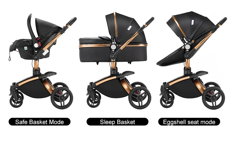 Baby pram Lightweight stroller Baby carriage PU 3in1 stroller Baby stroller 3-in-1 Baby carriage strollers for baby light carts