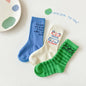 1-12Year 3Pairs Pack 2024 Spring Floral Medium Stockings Embroidery Lace Thin Princess Stockings Girls' Socks