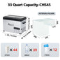 Alpicool CHS45 32L Compressor Cool Box 12 V Portable Fridge Electric Freezer Box Small Freezer for Car Camping, -20°C to 20°C,