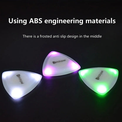 Miwayer LED Luminous Guitar Pick - ABS Electric Guitar Picks With Three-Color Light Options (White/Green/Purple)