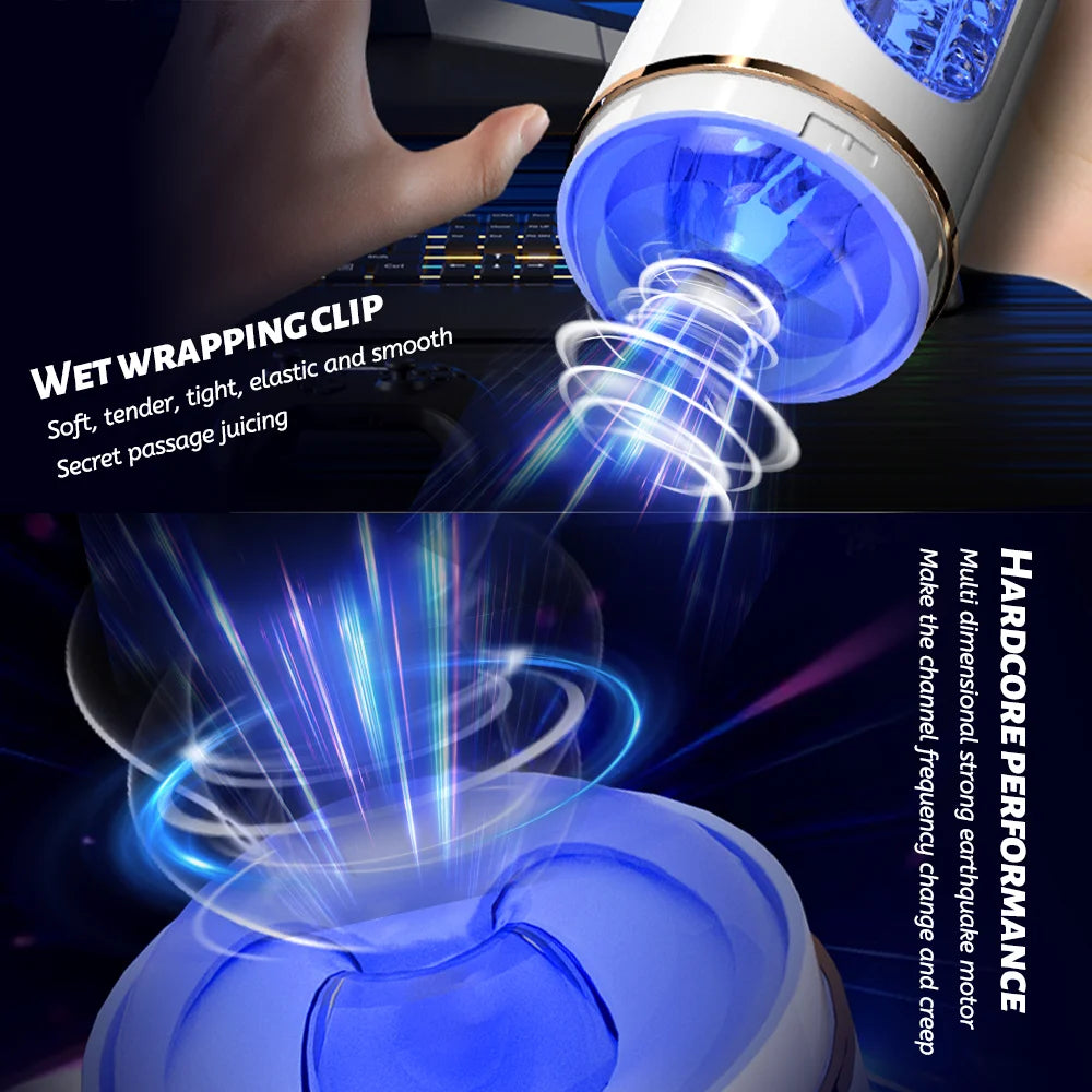 Sucking Vibration Male Masterburbatar Hands Free with 10 Sucking Vibration Modes Automatic Male Masturebster, Blowjobob Machine
