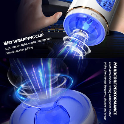Sucking Vibration Male Masterburbatar Hands Free with 10 Sucking Vibration Modes Automatic Male Masturebster, Blowjobob Machine