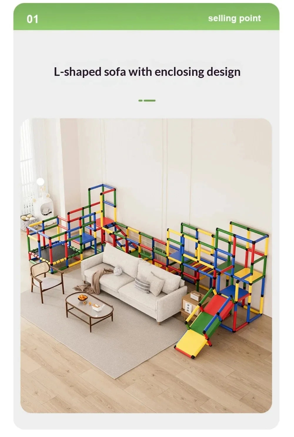 Kids Indoor Climbing Frame With Slide For Sensory Training And Intellectual Development Play Equipment