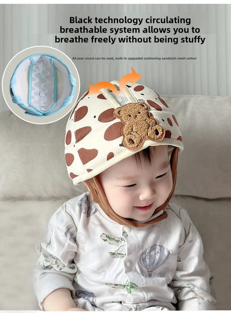 1-3T Toddler Baby Head Protector Safety Hat Cute Bear Bunny Baby  Prevent Injured Helmet  for Crawling Walking Learning Headgear