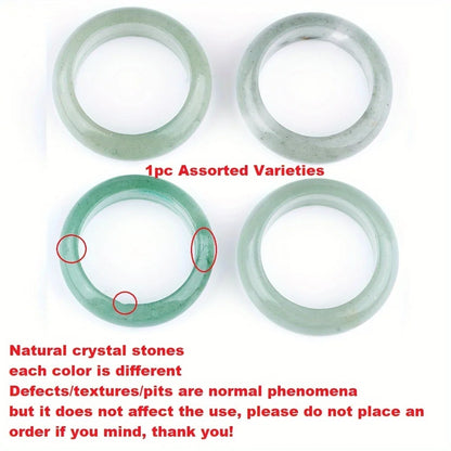 1Pc Natural Stone Band Rings Amethyst Rose Quartz Obsidian Finger Solid Ring Women Men Minimalist Reiki Healing Jewelry Gift