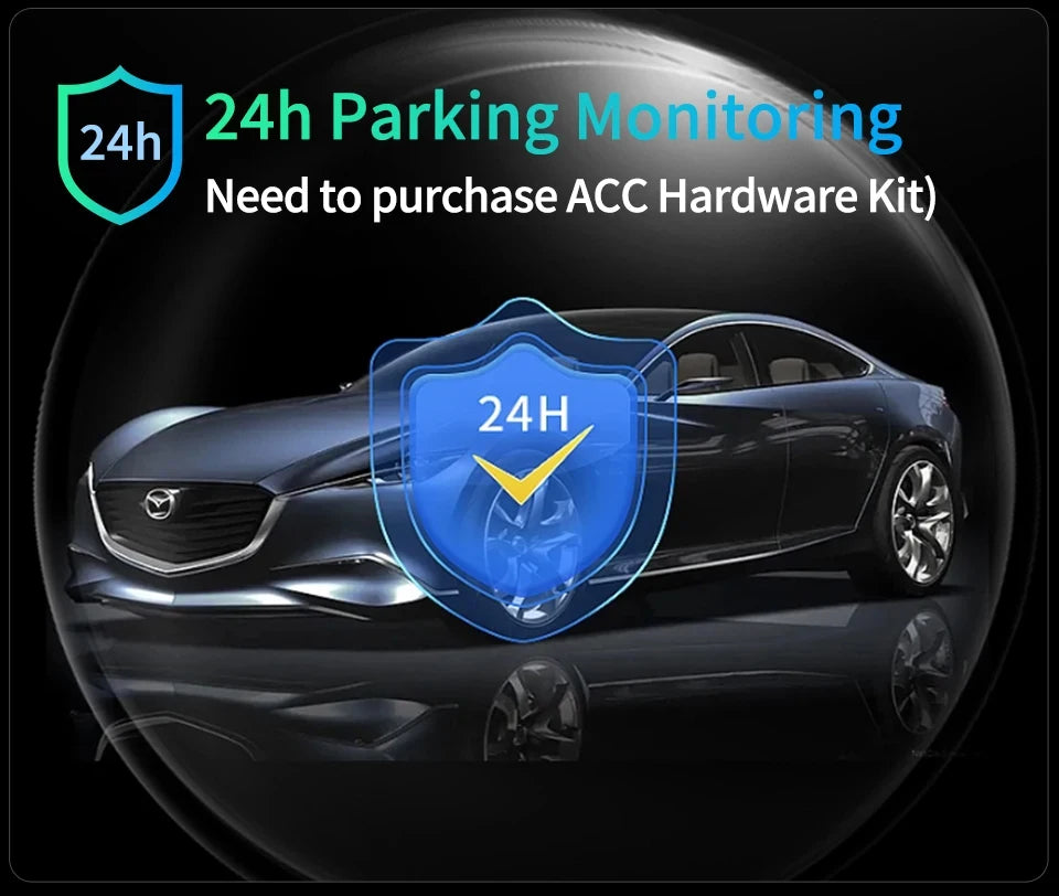 4K HD Car DVR Touch Screen Carplay & Android Auto Dash Cam Night Vision Video Recorder Driving Recorder