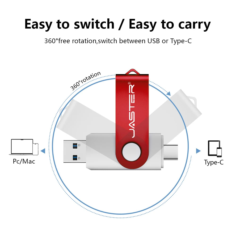 Free Custom Logo TYPE-C USB Flash Drive 128GB USB-C Pen Drive 64GB White Purple Memory Stick 32GB 16GB Pendrive Storage Device