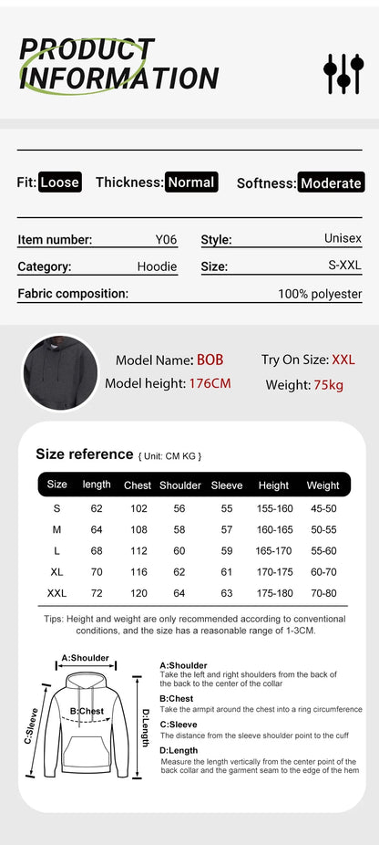 Customized DIY Print Men Woman Autumn Winter Hoodies Casual Classic Pullovers Simple Comfy Streetwear Soft Warm Sports Clothing